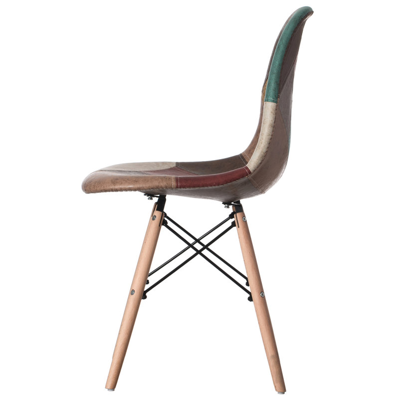 Deardra 18'' H Fabric Upholstered Beech Side Chair, Brown, 1