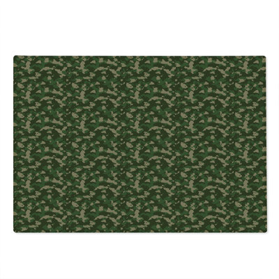 Ambesonne Camouflage Cutting Board Large Size Jungle Marsh Camo Art Olive Green Multicolor