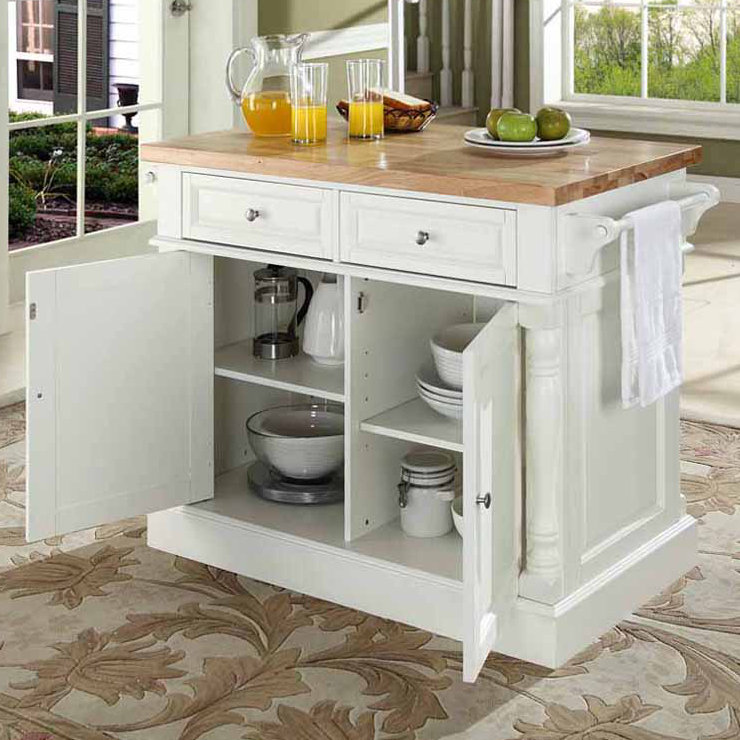 Diamondback Kitchen Island, White