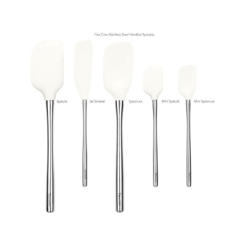 Flex-Core Spatula Stainless Steel Handle Set of 5 - White, White