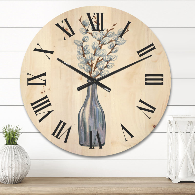 Horloge murale Bunch of Pussy Willow, Moyen