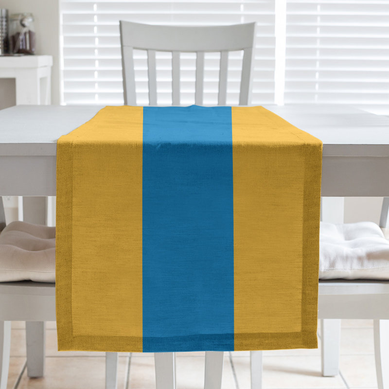 Chemin de table basket Philadelphia, L 90 po x l 16 po, Bleu / Blanc / Bleu, Polyester sergé