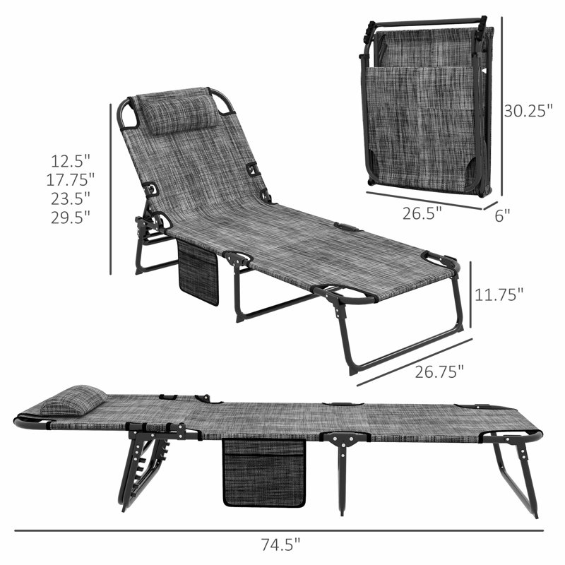 Chaise longue d'extérieur Safaree, Rembourrage en mousse grise