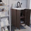 Meuble-lavabo avec portes et comptoir en résine Freestand