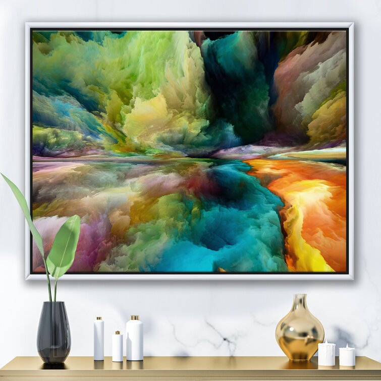 Antonio Colorful Motion Gradients of Surreal Mountains and Clouds - Painting on Canvas