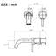 Robinet de lavabo mural en nickel brossé avec bonde escamotable, poignée simple pour un réglage pratique du débit d'eau, aérateur lisse, gestion de la salle de bain en acier inoxydable rouille, fonction d'éclaboussure,-121645555