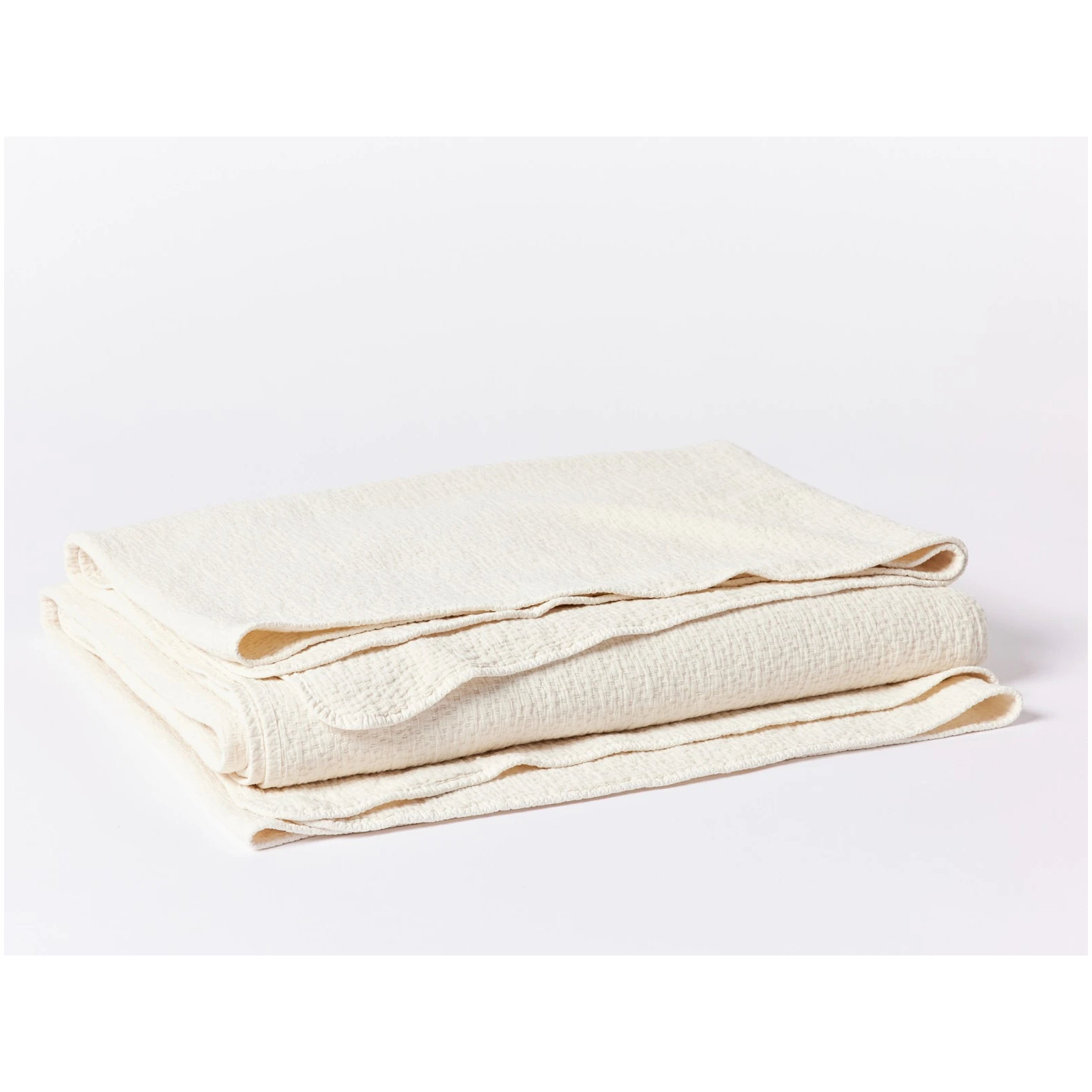 Cascade Cotton Coverlet, Full/Queen Coverlet, Cream