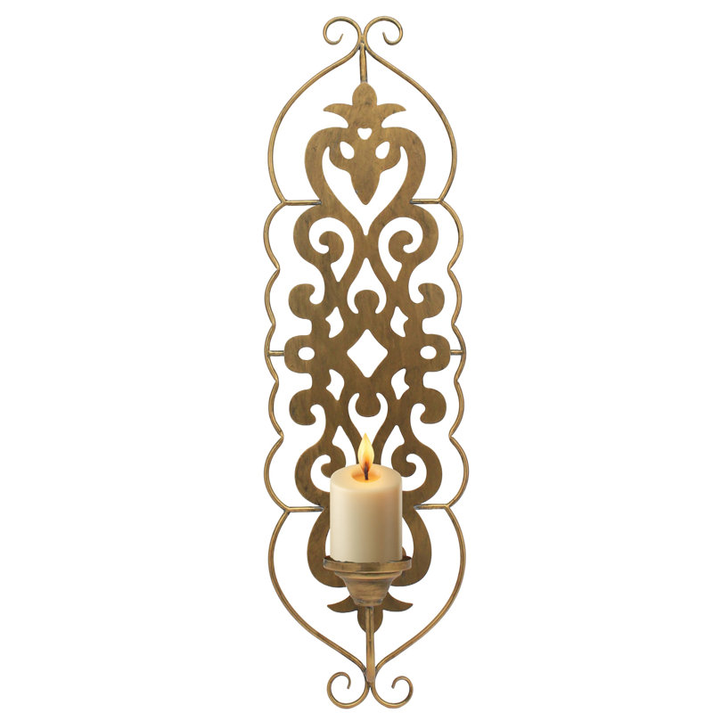 Scroll Filigree Candle Wall Sconce, 30 Inches