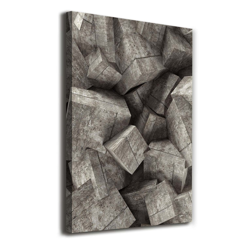 Concrete Cubes - Wrapped Canvas Print