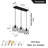 3-Light Matte Black Iron Bottle Chandelier Pendant Light