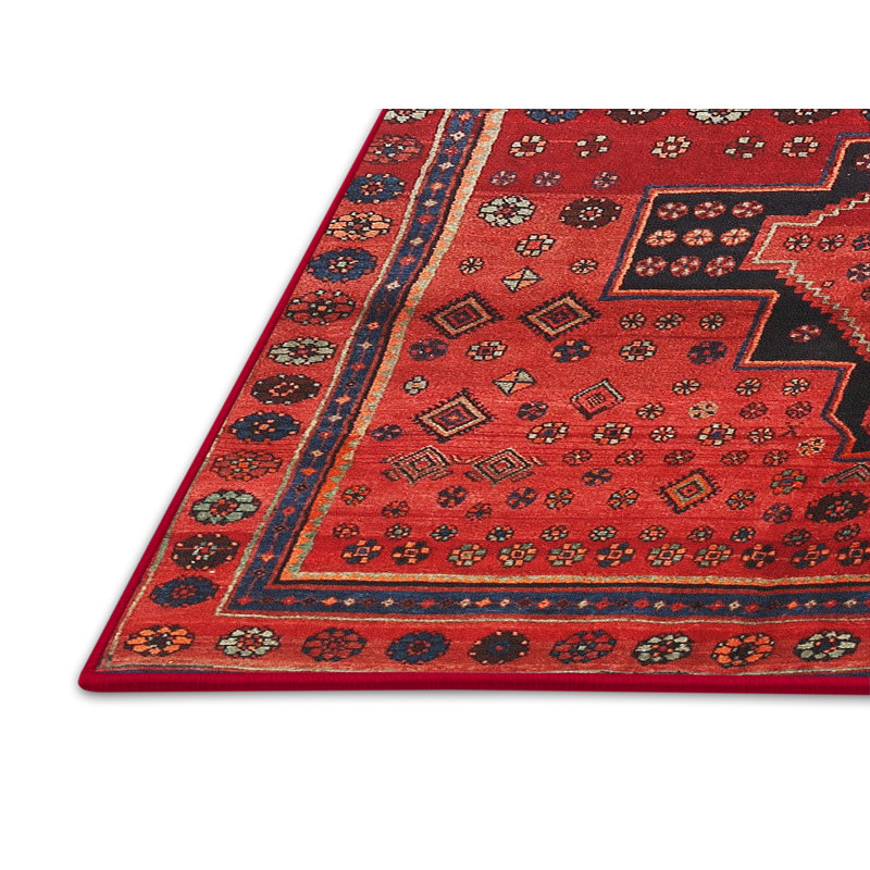 Laine tissée à la machine de style oriental/polyester beige/rouge/bleu Tapis décoratif, Rectangle 5 pi x 8 pi