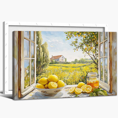 Art mural citron, décoration murale cuisine citron, art mural sur toile citron pour la cuisine, affiche murale de fruits méditerranéen rétro, impression d'art pour mur 12 po x 18 po