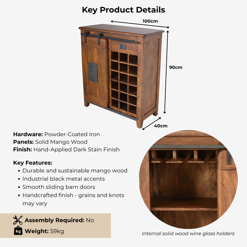 Gratian 18-Bottle Bar Cabinet