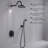 Retro Shower Faucet Set with Rough-In Valve with 9 Inches Rain Shower Head-100003888