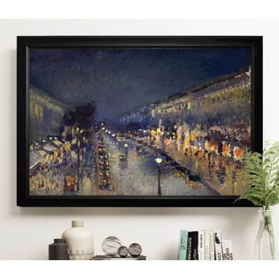 « the boulevard montmart on canvasre », reproduction de peinture à l’huile sur toile encadrée sur toile tendue