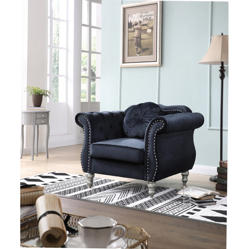 Chaise avec accoudoirs évasés chic Chic, Black