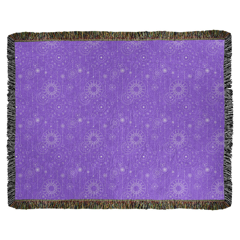 Couverture en coton tissé Katelyn Elizabeth Astrology, l 37 po x L 52 po, Mauve