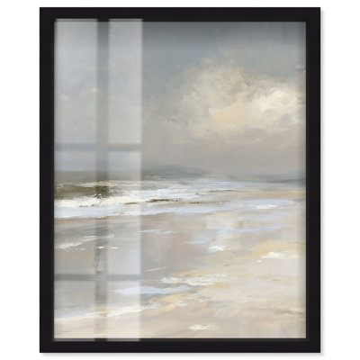 Pale Beach I Shadowbox Print Coastal Wall Decor by