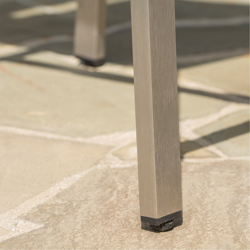 Outdoor 29.50" Rust-Proof Aluminum Barstools With PE Rattan Seat And Backrest, Set Of 2, Silver & Grey, Black
