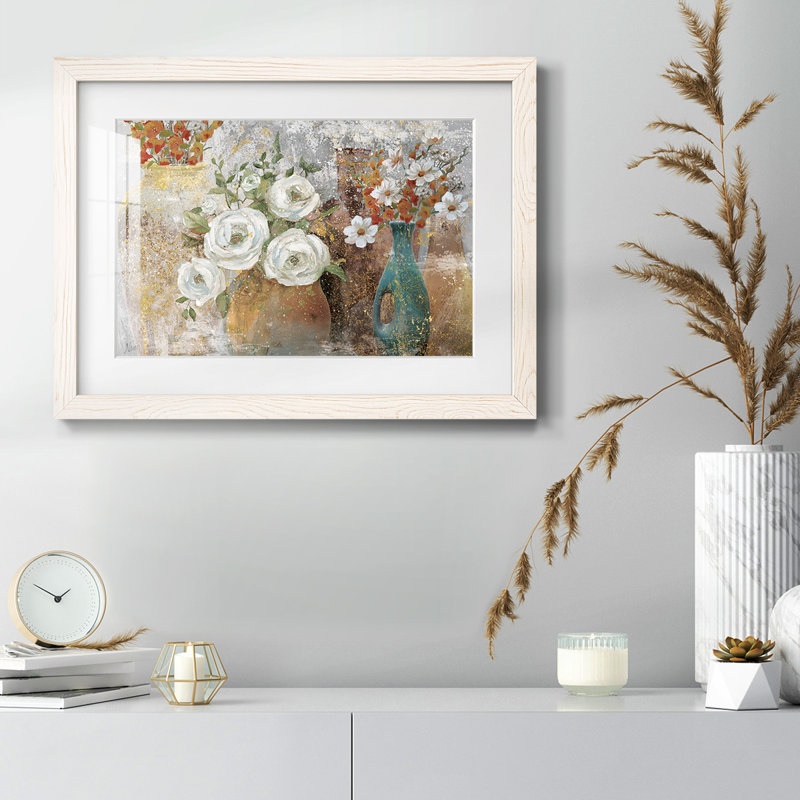 Vessels and Blooms Spice - impression d'un seul cadre photo, Blanc, H 28 po x l 42 po x P 1,5 po
