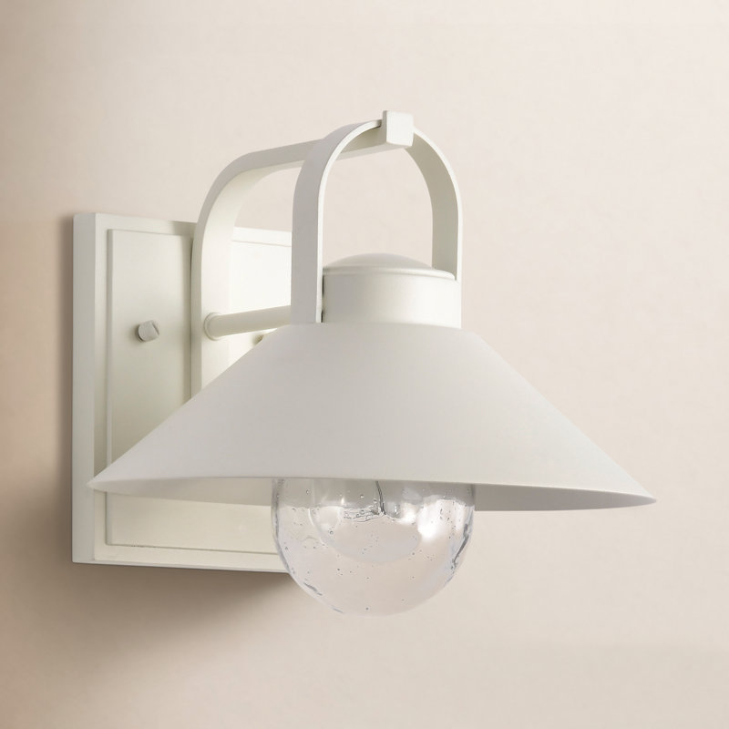 Andren Medium Outdoor Wall Light, White, White, 8.88'' H x 10'' W x 11'' D
