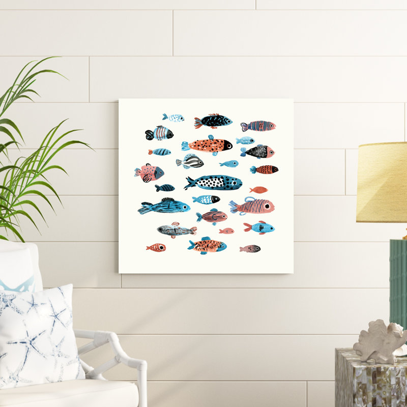 Le banc de poissons I, H 30 po x l 30 po