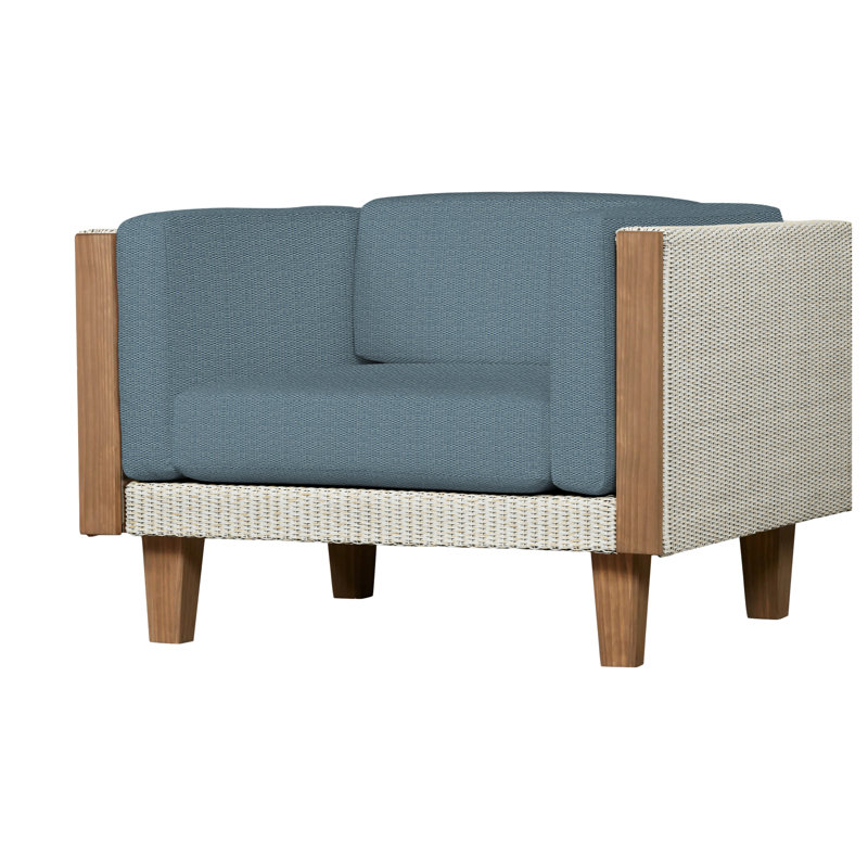 Catalina Outdoor Teak Lounge Chair, Sandberg Pewter, Antique White