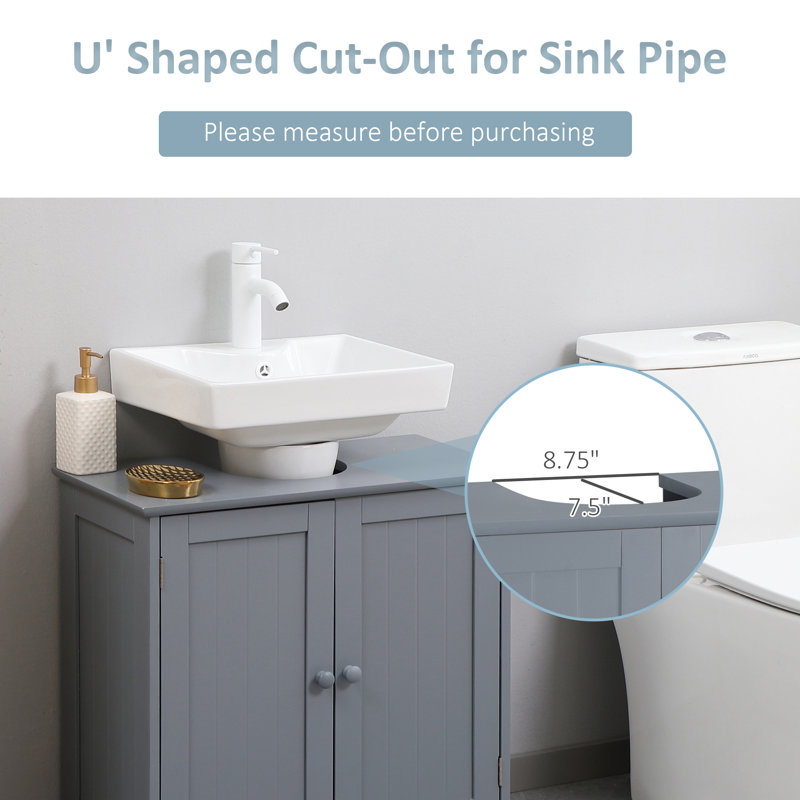 Meuble-lavabo simple l 23,5 po x P 11,75 po x H 23,5 po Inderpreet, Gris