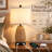22.8" Natural Woven Rattan Table Lamp Set with 3-Way Touch Control, USB Ports & AC Outlet