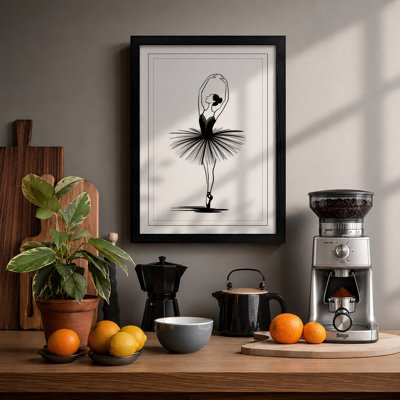Ballet Dancer Geometric - Framed Print