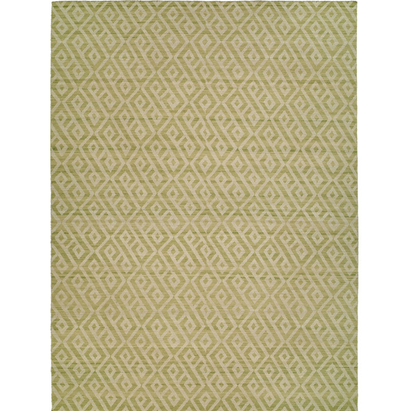 Wool Geometric Area Rug in Beige, Rectangle 2' x 3'