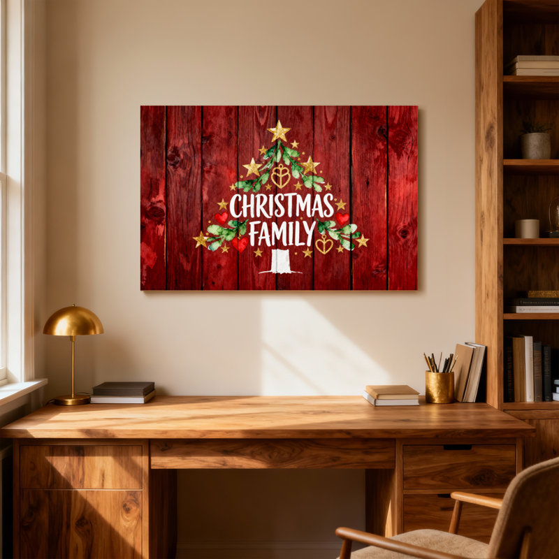 Arbre de Noël avec étoiles et cœurs, H 20 po x l 30 po