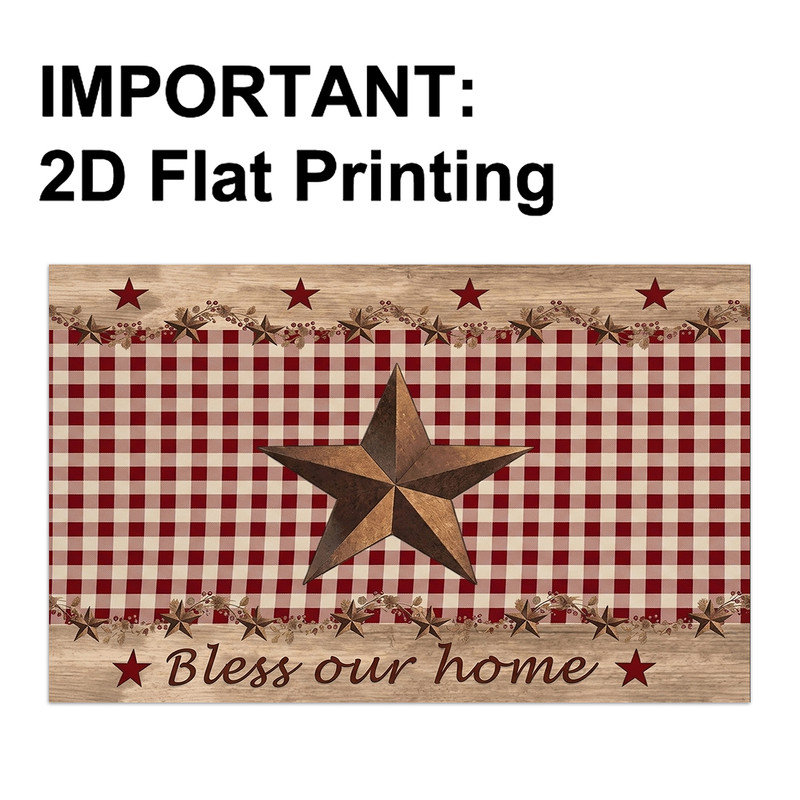 Tapis d'entrée antidérapant pour l'extérieur, Rustic Star Bless Home, 24 po x 36 po
