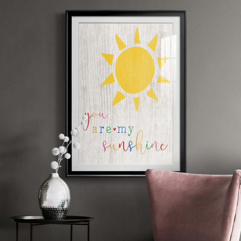 «You Are My Sunshine», reproduction d'art textuel sur papier encadré, H 26,5 po x l 36,5 po x P 1,5 po, Noir