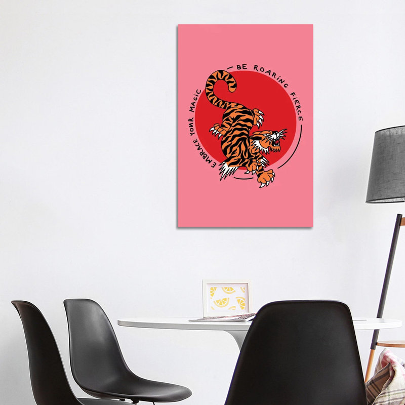 Roaring Tiger 1 Piece Wall Art on Canvas, 101.6 cm H x  66.04 cm W  x  3.175 cm D, Does Not Apply