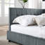 Structure de lit double pleine grandeur en velours avec accoudoirs pour chambre à coucher et espace de vie