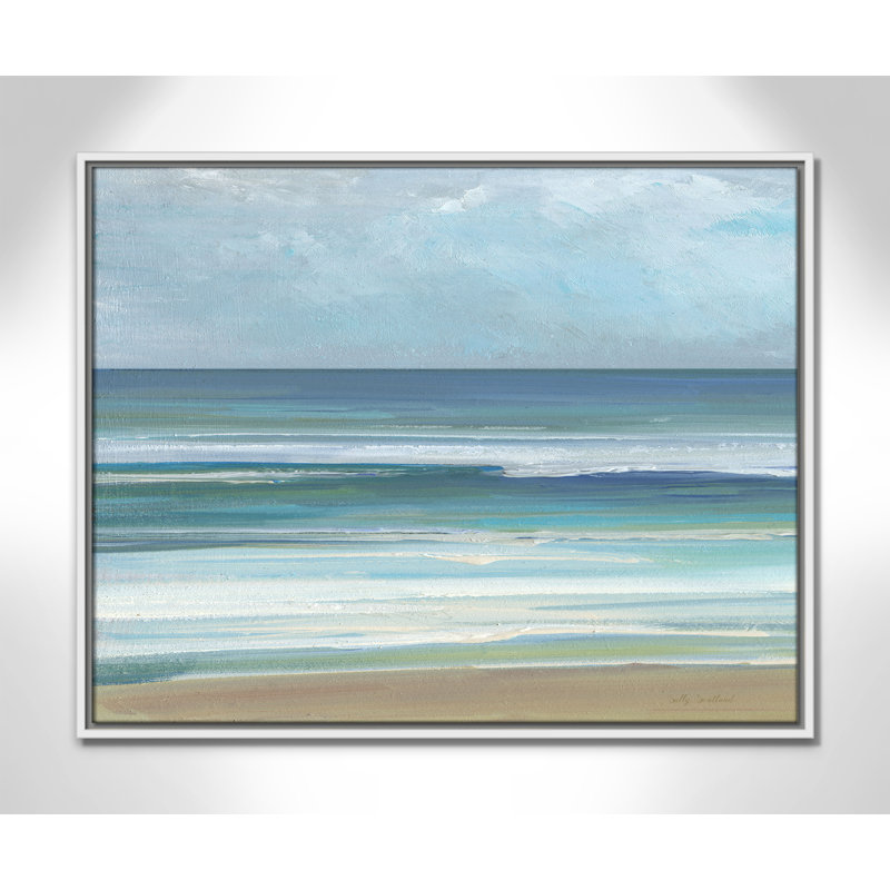 «Gentle Waves I» par Sally Swatland, H 23,5 po x l 29,5 po, Blanc
