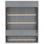 Queen Size Murphy Bed with Desk,LED Lights and USB Charging Station,Grey-110245696