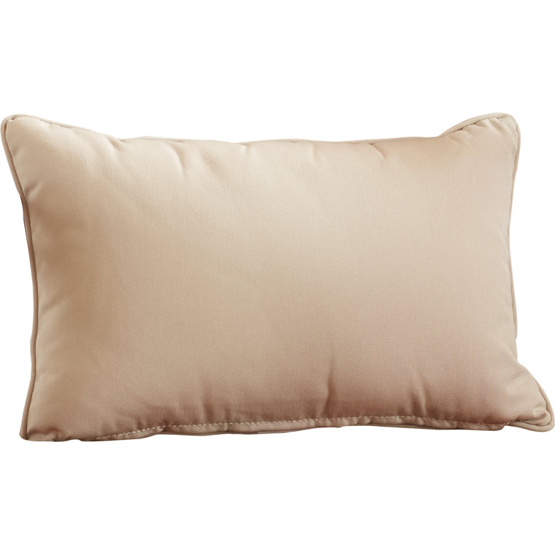  Outdoor Sunbrella Lumbar Pillow, 12" H x 18" W, Antique Beige Sunbrella® Canvas