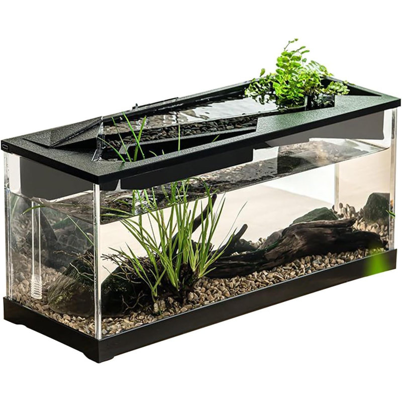 Acrylic Rectangular Fish Tank Aquarium Decor – Built-in Pump & LED Light – High Transparency, Filtered Breeding Tank for Shrimp & Exotic Fish, Tabletop Display – Fish tank (with pump + light)