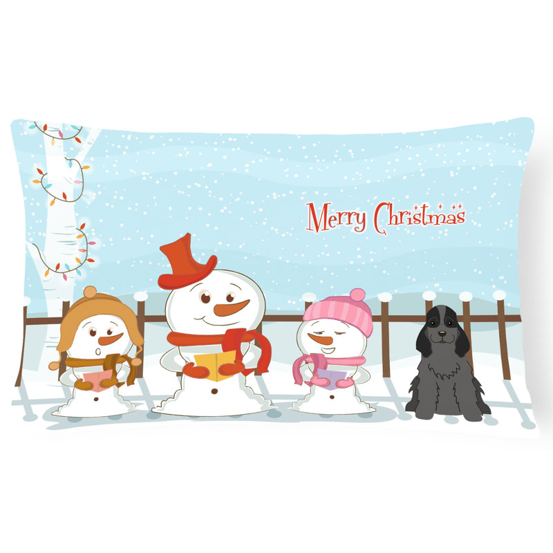 Coussin lombaire intérieur / extérieur Merry Christmas, Noir