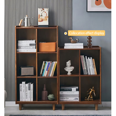 Floor-To-Ceiling Bookcase With Solid Wood Simple Storage.