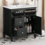 Meuble-lavabo de salle de bain avec lavabo intégré, armoire de rangement avec tiroir rabattable, 2 tiroirs et tablettes réglables-132875588-132875591