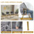 5 Piece Gold Glass Dining Table Set-1691313994-1691408681