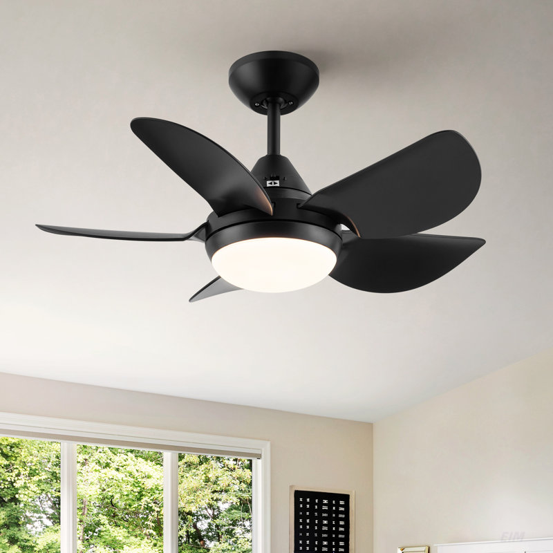 Ventilateur de plafond à DEL intégré 30 po avec pales en ABS noir mat