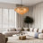 Angulo 14 - Light Modern Round Chandelier Ceiling Light Pendant Lighting Fixture with Tiered Smoke Glass Tubes-2097556642