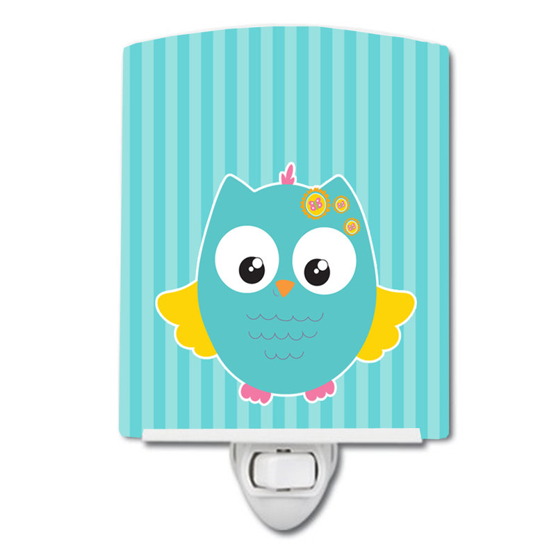 Owl and Stripes Ceramic Night Light