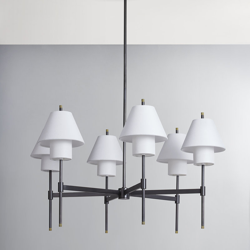 Lustre 6 lumières Glenmoore par Pembrooke & Ives pour Hudson Valley Lighting, Noir