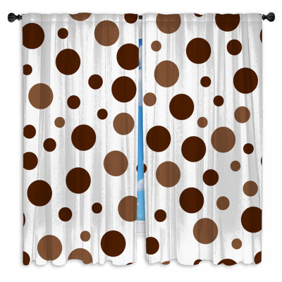 Polka Dots Window Curtains  Pattern Sheer & Room Darkening - 2 Panels