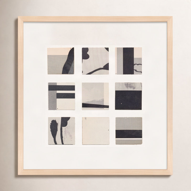 Lise Pinpoint By Driftway Studio - Framed Wall Art, 44" H x 44" W x 1.25" D, Maple Framed